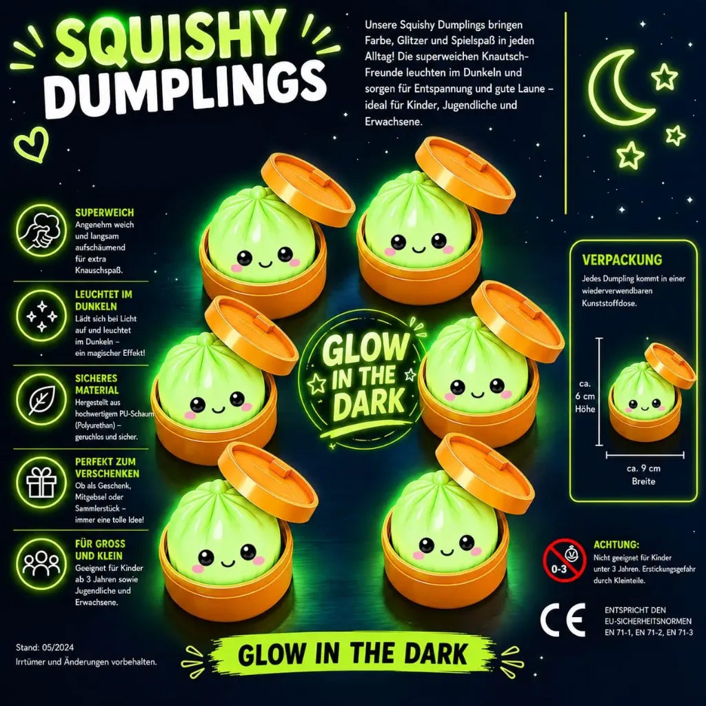 Squishy Dumplings Glow in the Dark 12er Display