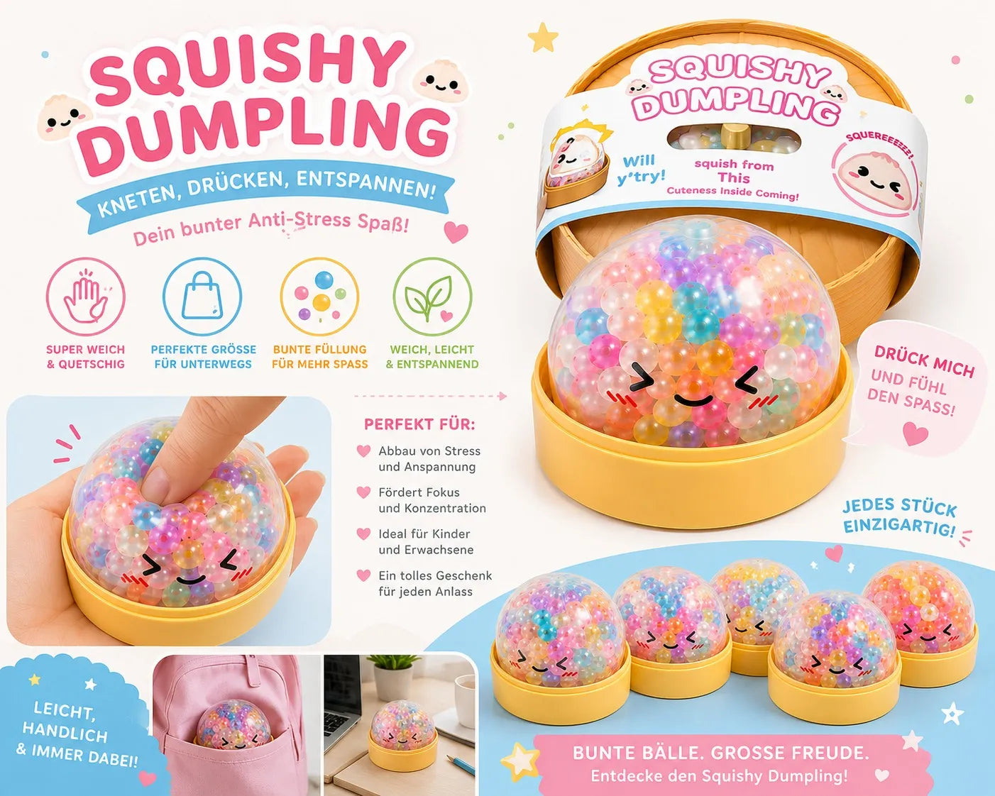 Squishy Dumplings Perals 12er Display