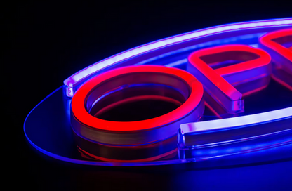 OPEN Schild LED 45,5cm x 22cm