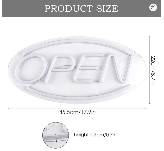 OPEN Schild LED 45,5cm x 22cm